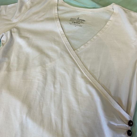 Neon Buddha Cotton/Spandex Wrap Shirt, Large, Coco Button Gathered, EUC… - Picture 5 of 10